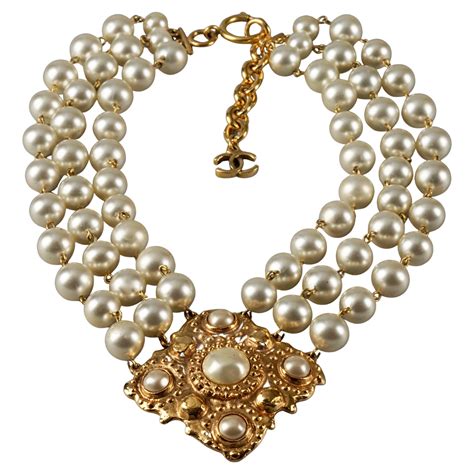 chanel diamond necklace|chanel pearl long strand necklaces.